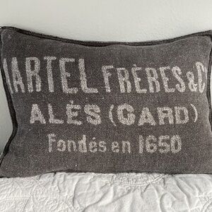 Restoration Hardware Vintage French Mercantile Grain Sack Linen Pillow Cover